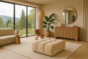 Pufa, pufa modułowa Bolla, tkanina Bluvel, Kremowy