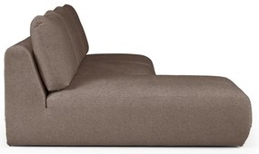 Brązowy narożnik z materiału bouclé (lewostronny/z szezlongiem) Mirel – Rodier