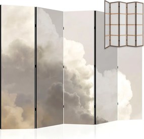 Parawan pokojowy 5-częściowy 225x172 Jednostronny dekoracyjny minimalistyczny atmosferyczny Szary Burzowe Obłoki
