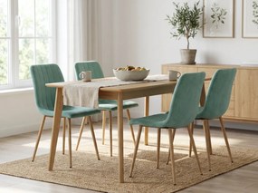 Miętowe welurowe krzesło LAVA AQUA MINT