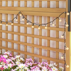 Outsunny Skrzynka na Rośliny z Rusztem i Dachem, Skrzynka na Kwiaty, Wysoka, Wodoodporna, Drewniana, 90 x 45 x 183 cm, Żółta