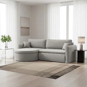 Uniwersalny narożnik Verona L z funkcją spania, do salonu, jasnoszary