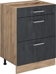 Szafka dolna do kuchni czarny beton 60x46x81.6 r-line