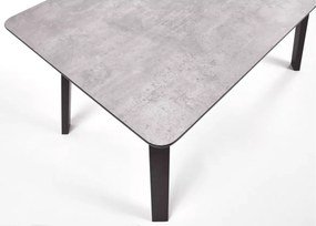 Stół Urbanico 160x90 cm z blatem MDF w kolorze szarego betonu na czarnych nogach do loftowej jadalni