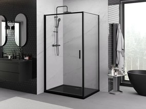 Mexen Exo-B kabina prysznicowa uchylna 100 x 90 cm, transparent, czarna - 817-100-090-70-00
