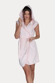 DURU damski pluszowy szlafrok z kapturem L Różowy