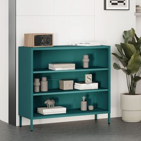 Niski regał metalowy morski / turkusowy Modern LUCA, 1000 x 900 x 350 mm