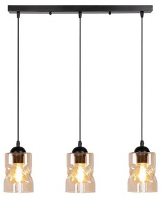 Czarna lampa wisząca ze szklanym kloszem 10x62 cm Felis – Candellux Lighting