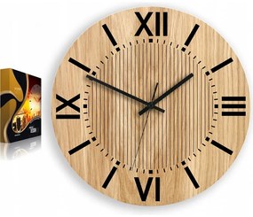 Zegar na ścianę nowoczesny drewniany z cichym mechanizmem okrągły solidny