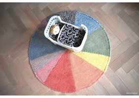 Wełniany dywan dziecięcy tkany ręcznie odpowiedni do prania ø120 cm Pie Chart – Lorena Canals
