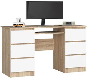 Komputerowe Biurko Dla Młodzieży Dąb Sonoma+Biały L6-Z50