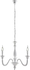 Żyrandol Lucca Shabby White Wooden 3 Lights 108 Ø41 BL271-3-BCO