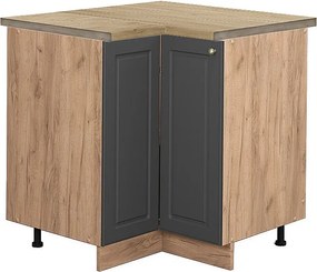 Szafka narożna antracytowo-złoty 80.5x60x82 fame-line