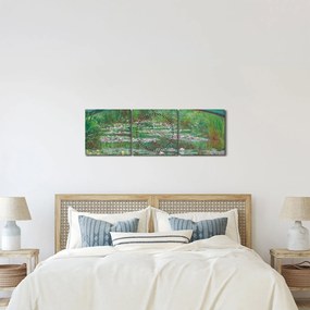 Obraz - Claude Monet, The Japanese Footbridge, reprodukcje (z zegarem) (90x30 cm)