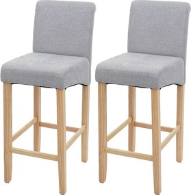 Stołek barowy MCW-C33 (zestaw 2 szt.),  jasnoszary, jasne nogi, tkanina/tekstylia