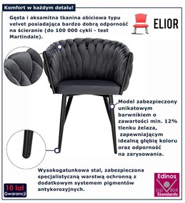 Szare nowoczesne krzesło plecione  L7-H64