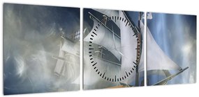 Obraz - Statek widmo (z zegarem) (90x30 cm)
