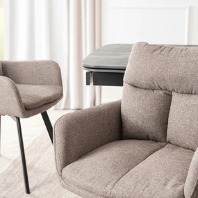 Krzesło Tapicerowane Obrotowe do Salonu CORTADO Brązowe Nowoczesne