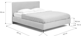 Musztardowe tapicerowane łóżko dwuosobowe ze stelażem 160x200 cm Noira Slim – Bonami Selection
