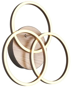 Czarno-brązowa lampa sufitowa LED 43x43 cm Circle – Trio