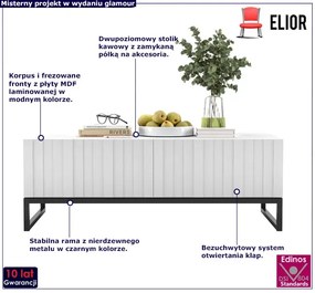 Lamelowy biały kawowy stolik M4-Z78