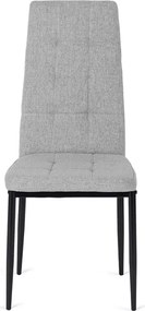 Zestaw Stół Prostokątny Rozkładany CLARK 120-160 cm Dąb Artisan/Czarny i 6 Krzeseł Tapicerowanych TEX Szarych