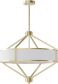 Open Design OR85839 - Żyrandol na pręcie ZUNDO 4xE27/15W/230V mosiądz/biały