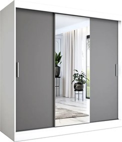 Szafa przesuwna biały + antracyt 200 cm R8-C77