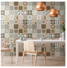 Zestaw 30 naklejek ściennych Ambiance Wall Decal Cement Tiles Bali, 15x15 cm