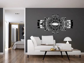 Obraz czarno-białych ozdób (125x70 cm)