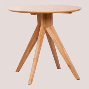 Okrągły Stół Kuchenny Ø80 Cm Z Drewna Sekiz Naturalna - Sklum