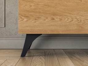 Witryna do salonu HESTIA 1W1D 58cm dąb/czarna lewa ML MEBLE
