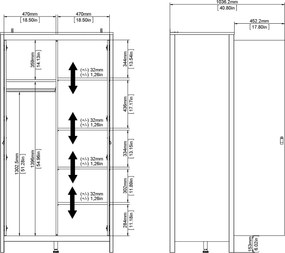 Dwudrzwiowa szafa ubraniowa Madrid 2D, jackson hickory