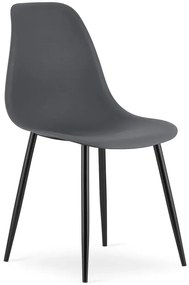 Ciemnoszare krzesło plastikowe do jadalni W6-G89