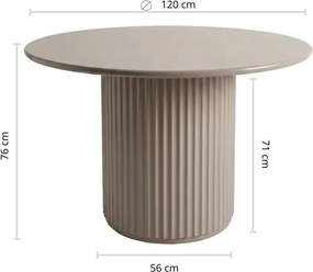 Okrągły stół do jadalni Creole 120 w kolorze beżowym
