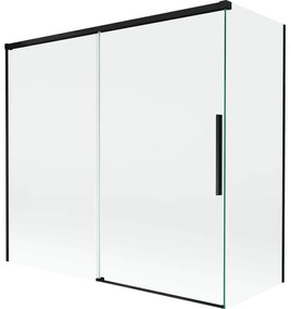 Mexen Rox parawan nawannowy 2-skrzydłowy rozsuwany 170 + 75 x 150 cm, transparent, czarny - 8C9-170-075-70-00