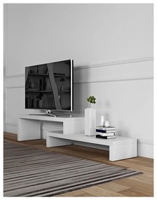 Biały stolik regulowany pod TV TemaHome Cliff Walnut