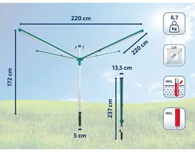 Ogrodowa suszarka na pranie w kolorze srebra 60 m Linomatic 600 Deluxe Cover – LEIFHEIT