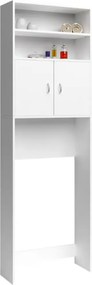 Wysoka szafka nad pralkę SILKE, 185×63×20cm, biała Casaria