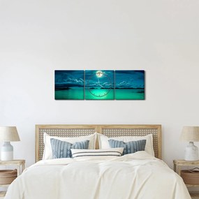 Obraz - Księżyc w pełni nad powierzchnią (z zegarem) (90x30 cm)