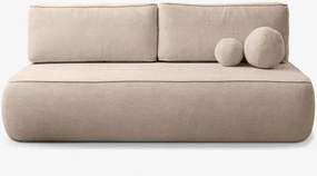 Sofa z Funkcją Spania ARVETO Beżowa Szenil Nowoczesna