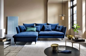 Granatowy narożnik pikowany rozkładany E4-R91