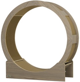 PawHut Bieżnia dla Kota, Koło dla Kota 91 cm z Hamulcem, Mata Do Drapania, Koło dla Zdrowej Aktywności Kolor Orzechowy