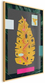 Plakat złotą liść 29,7x42 cm z ramą złotą bez marginesu ARTGEIST B