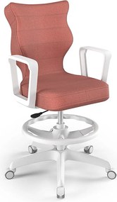 Krzesło obrotowe dla nastolatka Norm White rozmiar 5 (146-176,5 cm) z podnóżkiem