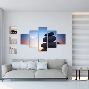 Obraz ułożonych kamieni jeden na drugim (125x70 cm)