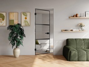 Drzwi dwustronne bez ościeżnicy ze szkła hartowanego - Czarny - wys. 204 x szer. 93 cm - MASERU