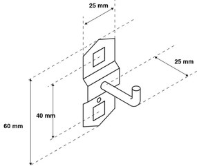 Hak pojedynczy 25 mm