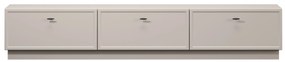 Szafka RTV Lorini 200 cm z szufladami - kaszmir / czarne uchwyty T-bar