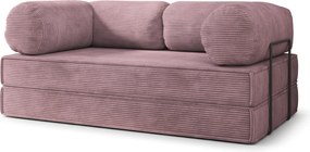 Masseno Sofa piankowa ALVIO z funkcją spania, Kanapa z pianki do salonu, Bezmontażowa, Tkanina sztruksowa – Wrzosowy POSO 130